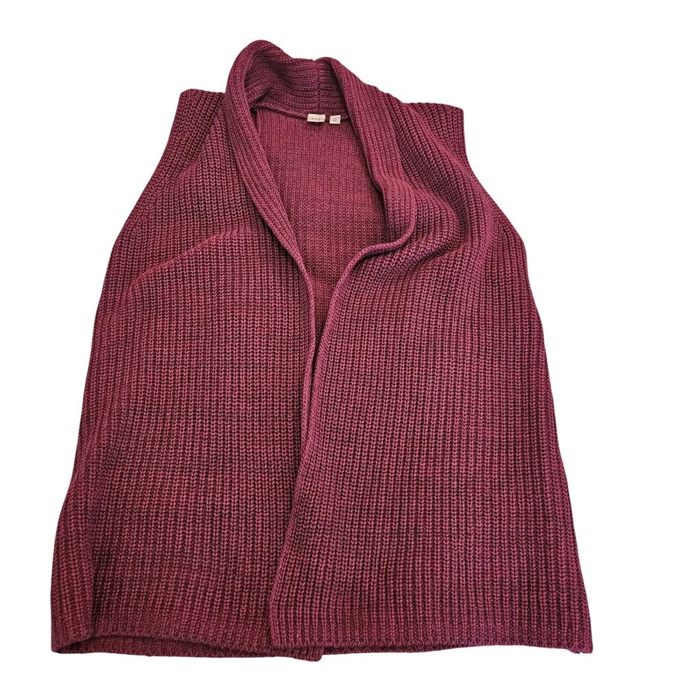 Gap Chunky Knit Open Front Sweater Vest Purple Size Large